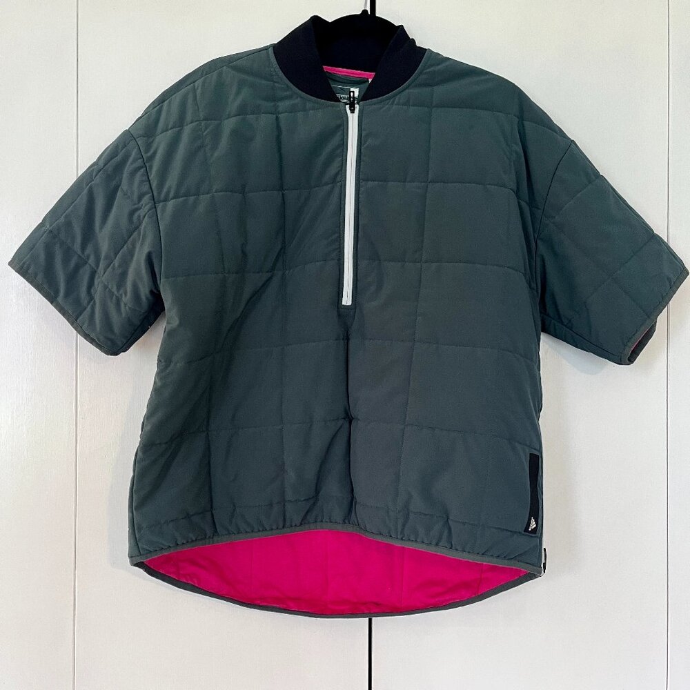 Green Adidas Puffer Quarter Zip Short Sleeve Pullover